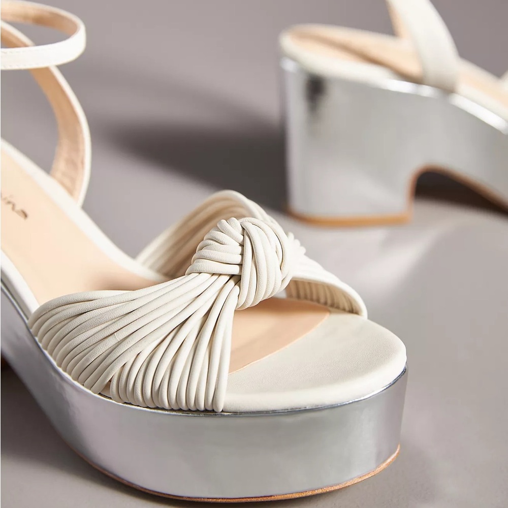 Guilhermina Knotted Platform Heels Size 8 - Picture 9 of 10